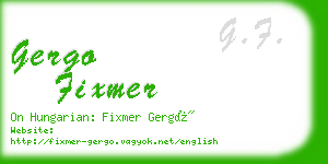 gergo fixmer business card